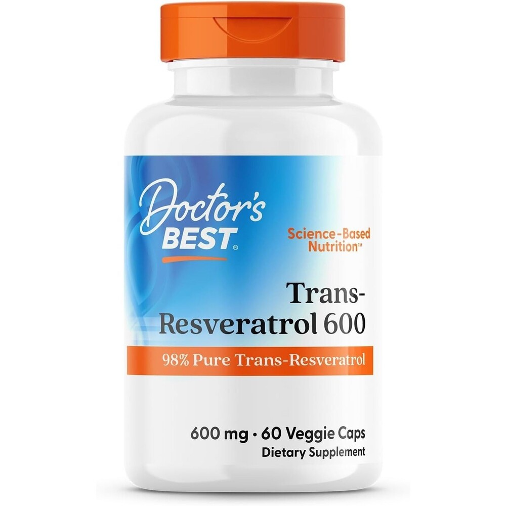 Doctor's Best Trans Resveratrol Supplement 600 mg for Men & Women - Exp:6/27